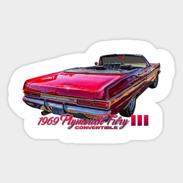 1969 Plymouth Fury III Convertible Sticker by Gestalt Imagery